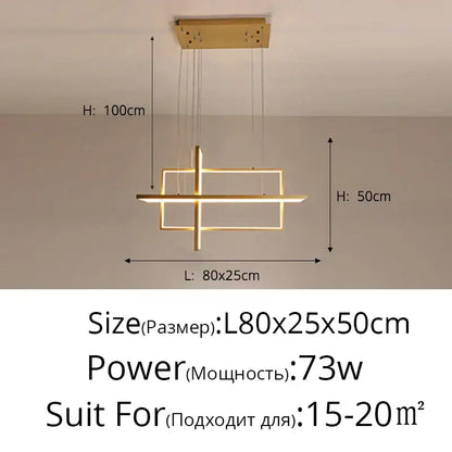 Modern white geometric aluminum pendant light with gold-toned intersecting rectangular frames for dining room decorbites geometric aluminum pendant lights