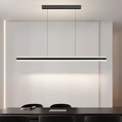 Modern black rectangular pendant light with sleek metallic accents for decorbites geometric ceiling chandelier decor