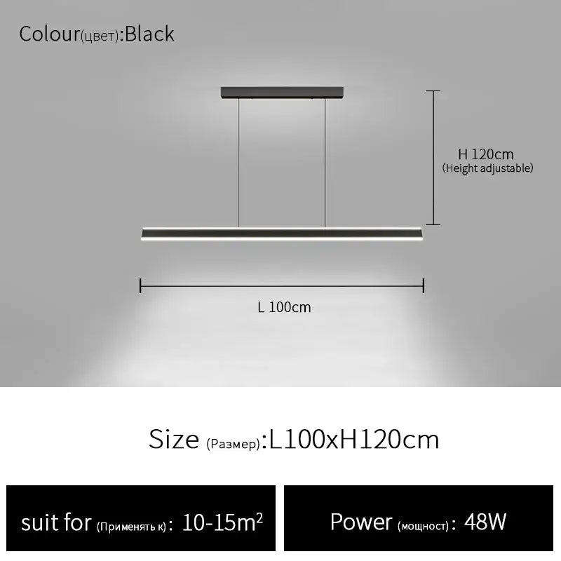 Black sleek modern led pendant light with adjustable height and minimalist design for decorbites geometric ceiling chandelier
