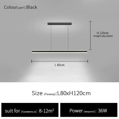 Black minimalist led pendant light with sleek rectangular design and adjustable height for decorbites geometric ceiling chandelier