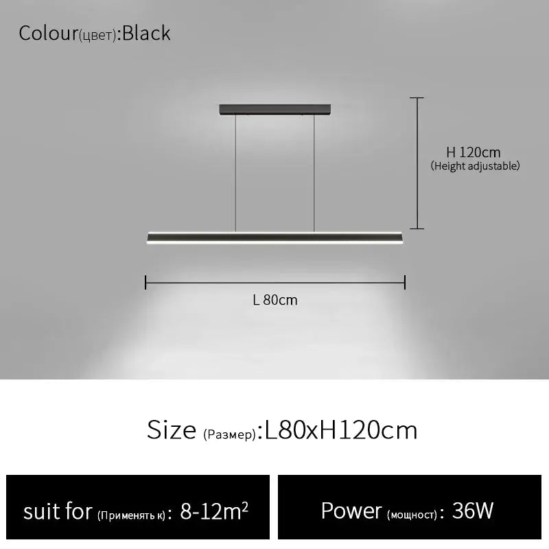 Black minimalist led pendant light with sleek rectangular design and adjustable height for decorbites geometric ceiling chandelier