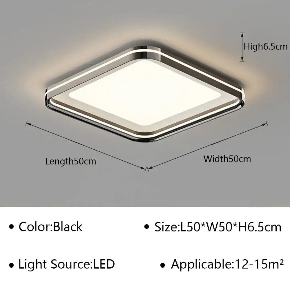 Modern black geometric led ceiling lamp with sleek square design and chrome trim for decorbites geometric led ceiling light