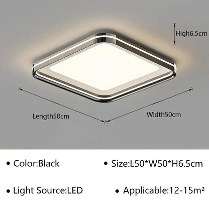 Modern black geometric led ceiling lamp with sleek square design and chrome trim for decorbites geometric led ceiling light
