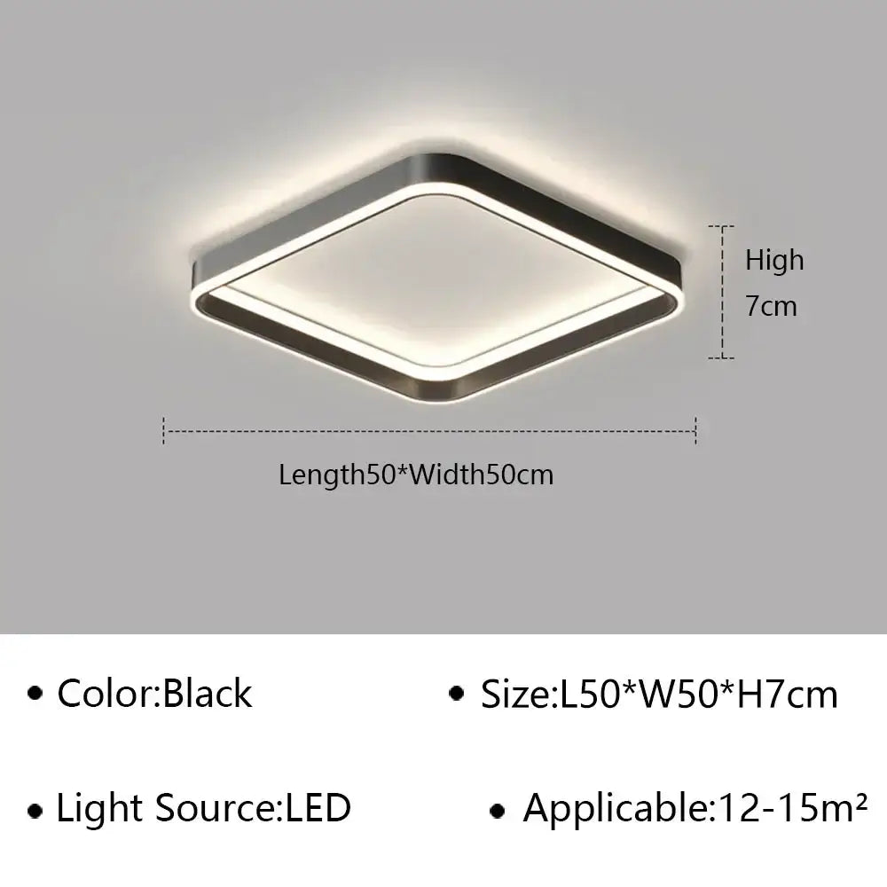 Black led ceiling lamp with sleek modern square design and slim metallic frame for decorbites geometric led ceiling decor