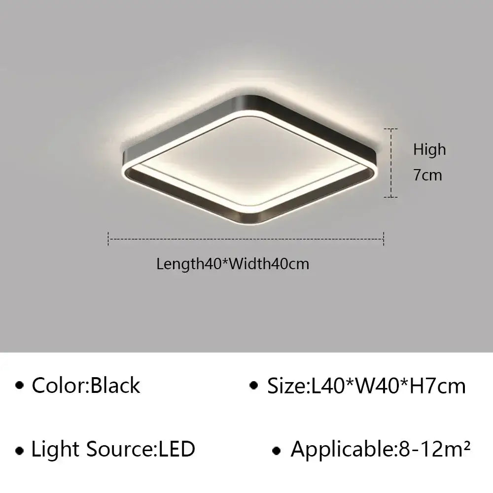 Black led ceiling lamp with modern square design and sleek metallic frame for decorbites geometric led ceiling lighting