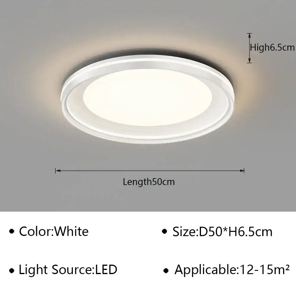 Modern white geometric led ceiling lamp by decorbites with sleek design 50cm diameter for living room decor