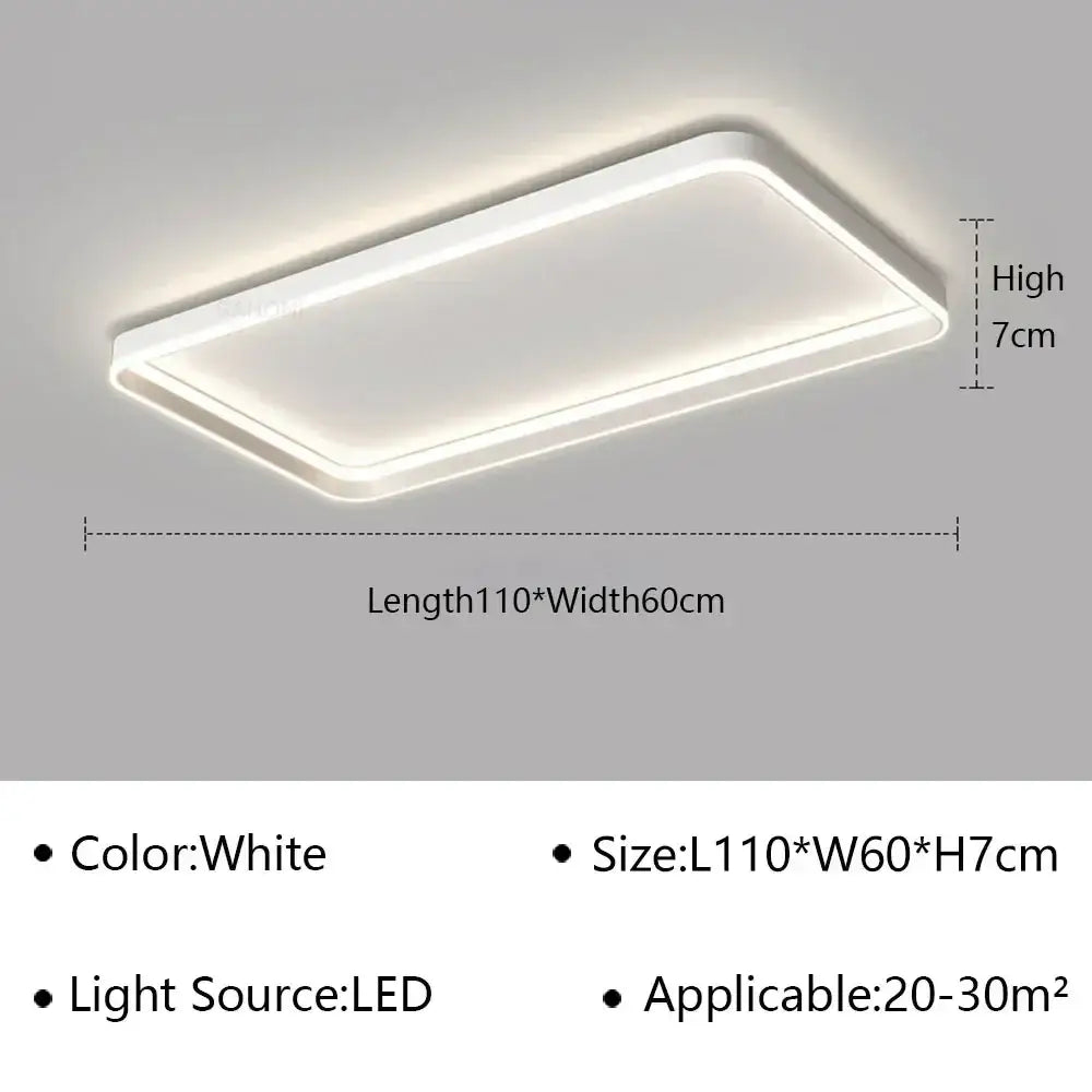 Modern white geometric led ceiling lamp with sleek rectangular design and rounded edges for stylish living room decorbites ceiling lamp