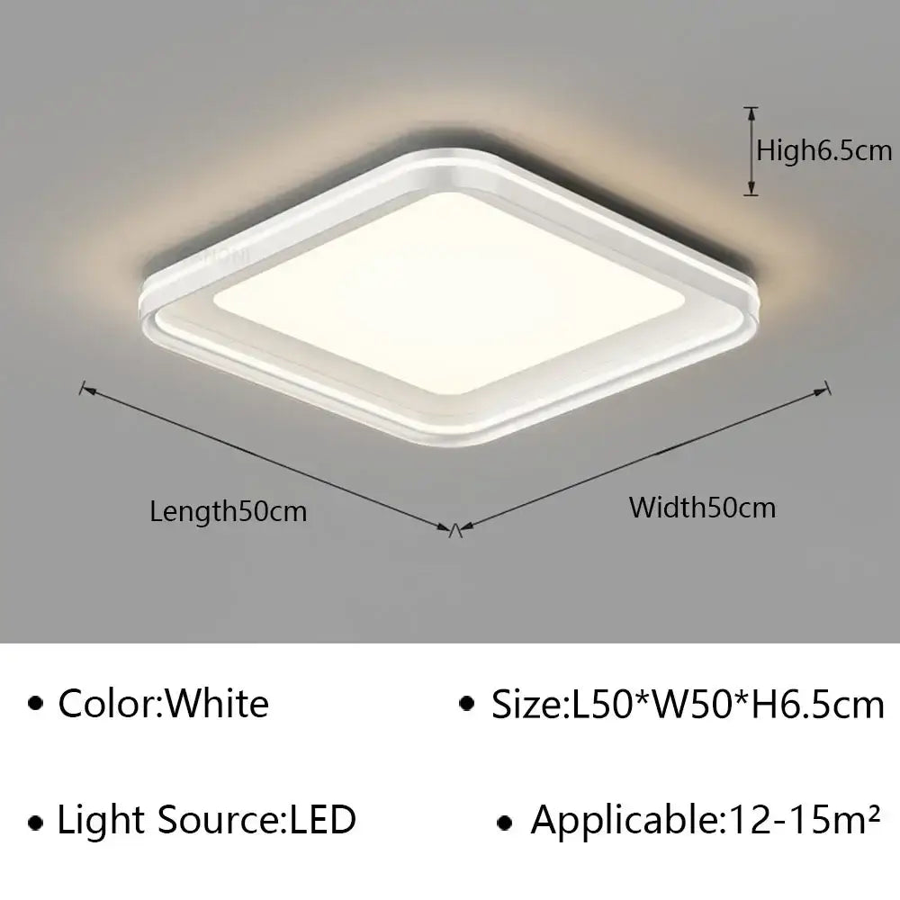 Modern white geometric led ceiling lamp with rounded edges featuring decorbites geometric led ceiling design