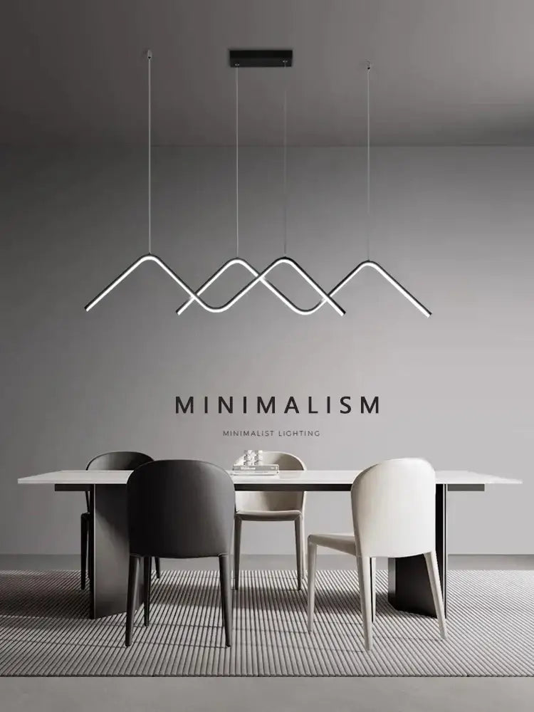 Modern white geometric led pendant light with sleek angular mountain-inspired design for dining room decorbites pendant lights