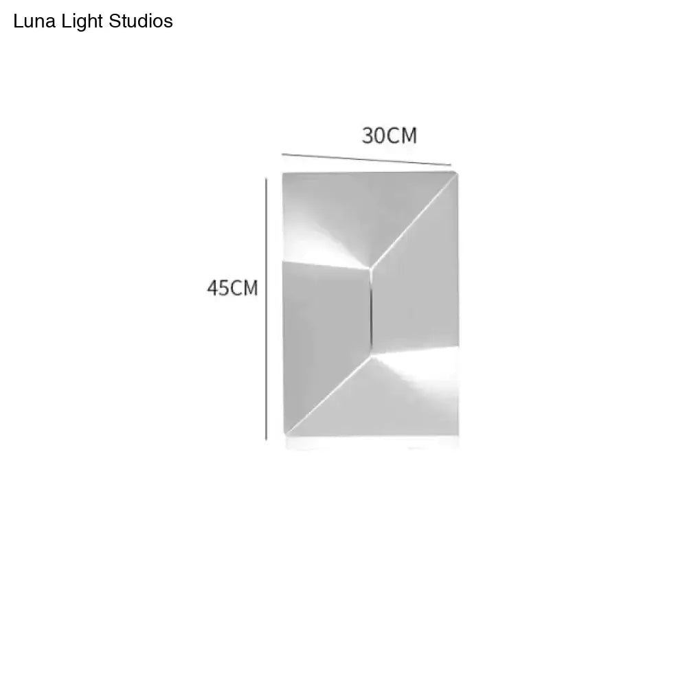 Silver geometric wall panel with modern angular design 30cm by 45cm for contemporary living room decor