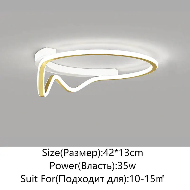 Modern white geometry round led ceiling light with sleek white and gold ring design for living room decorbites geometry round