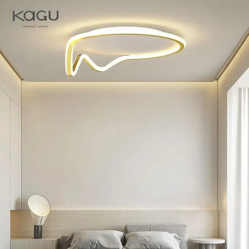 Modern white geometry round led ceiling light with sleek curved design and warm white illumination for living room decorbites geometry round