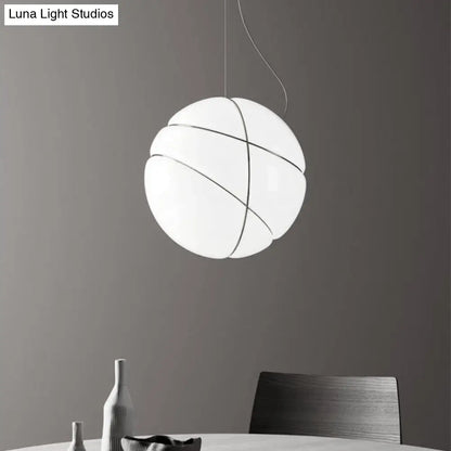 Modern White Glass Ceiling Light with 1 Bulb - Perfect for Dining Rooms