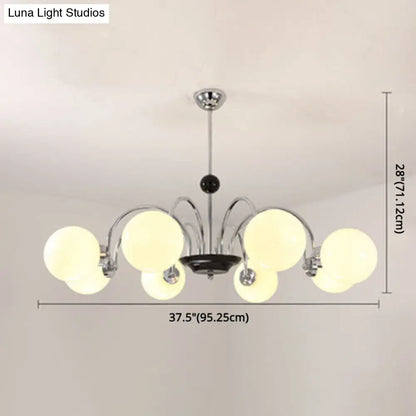 Modern White Glass Chandelier for Bedroom Lighting