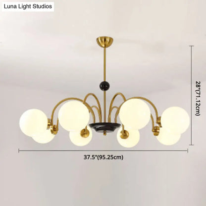 Modern White Glass Chandelier for Bedroom Lighting