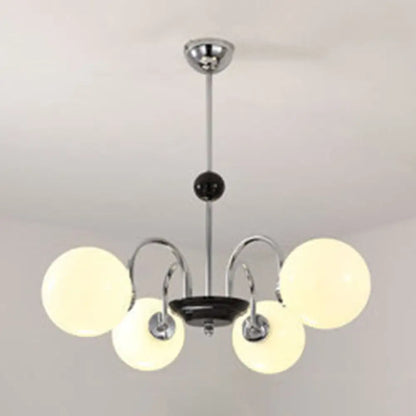 Modern White Glass Chandelier for Bedroom Lighting