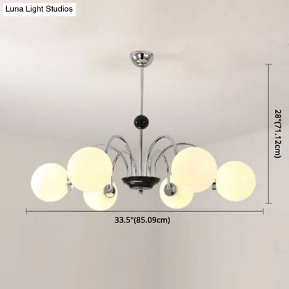 Modern White Glass Chandelier for Bedroom Lighting