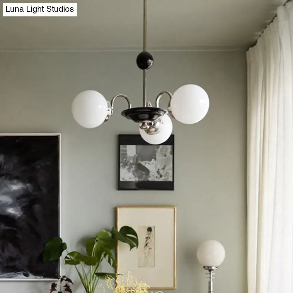 Modern White Glass Chandelier for Bedroom Lighting