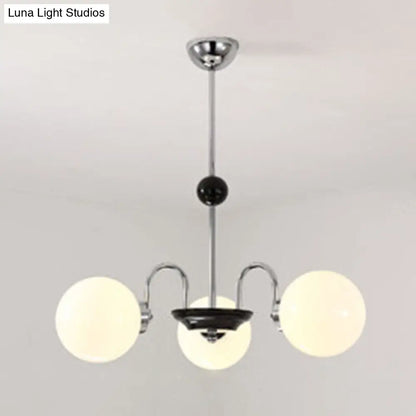 Modern White Glass Chandelier for Bedroom Lighting