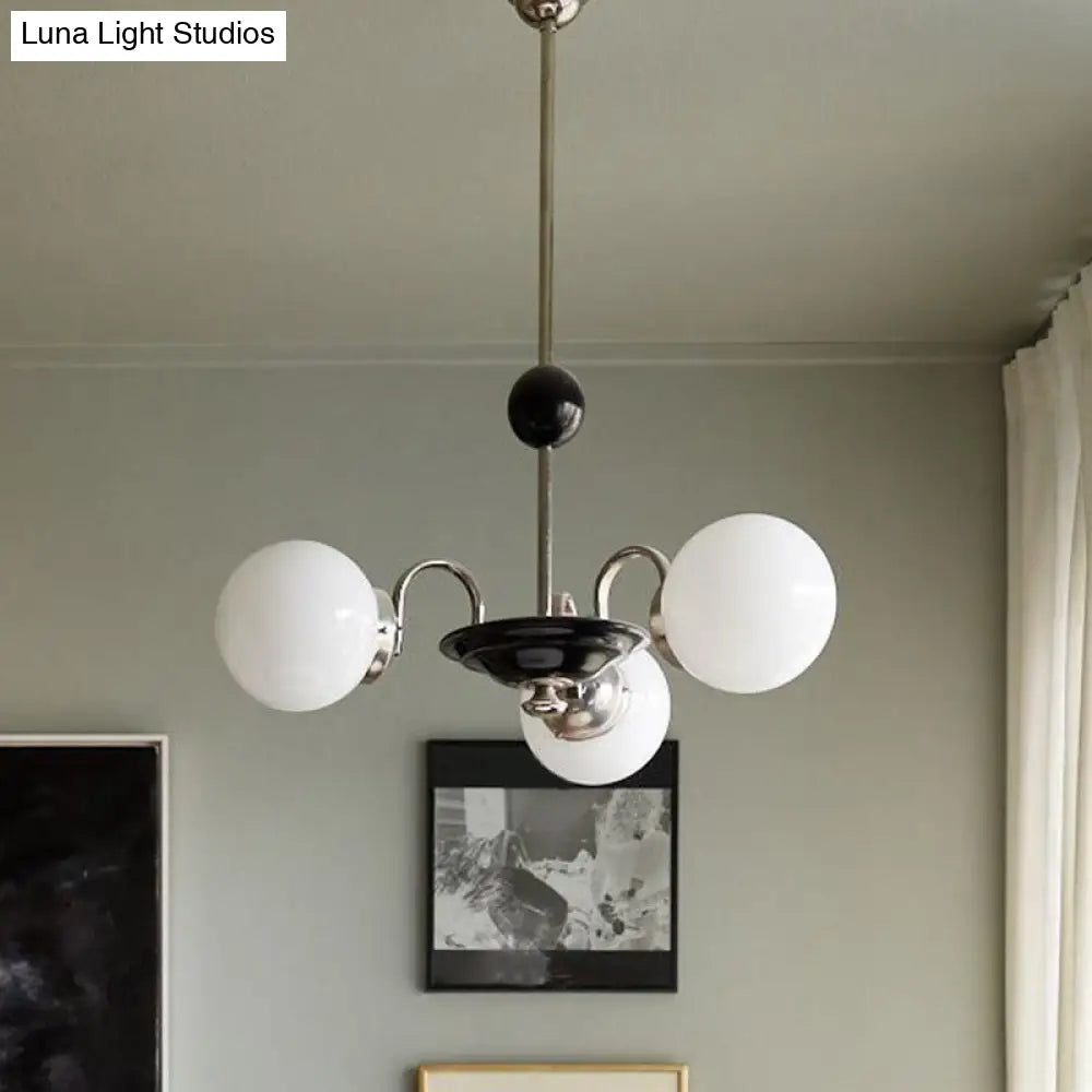 Modern White Glass Chandelier for Bedroom Lighting