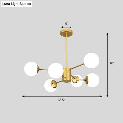 Modern White Glass Chandelier with Burst Design Suspension Light