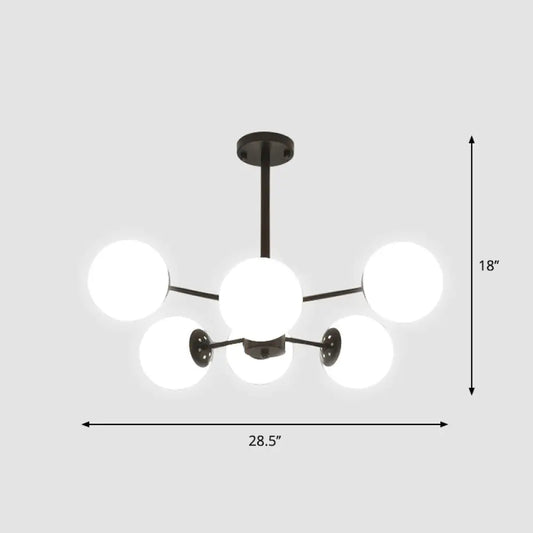 Modern White Glass Chandelier with Burst Design Suspension Light