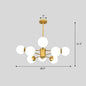 Modern White Glass Chandelier with Burst Design Suspension Light