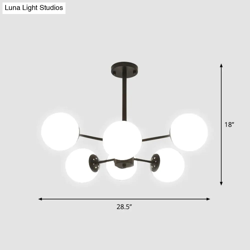 Modern White Glass Chandelier with Burst Design Suspension Light