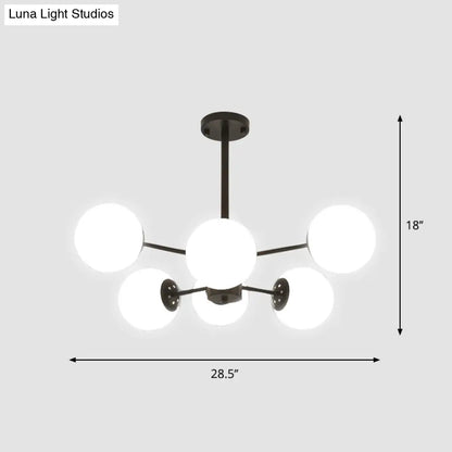 Modern White Glass Chandelier with Burst Design Suspension Light