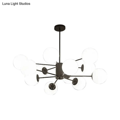 Modern White Glass Chandelier with Burst Design Suspension Light