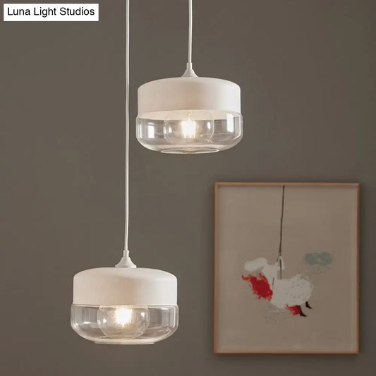 Modern White Glass Pendant Light for Bedroom With Elegant Ceiling Suspension