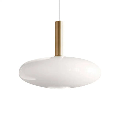 Modern White Glass Pendant Lighting – 1 Light Brass LED Ceiling Lamp Fixture