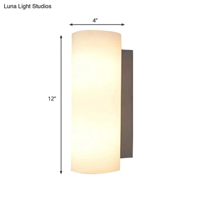DecorBites™ DecorBites™ Modern White Glass Wall Sconce for Bedroom with 1 Light