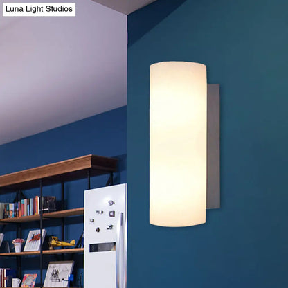 DecorBites™ DecorBites™ Modern White Glass Wall Sconce for Bedroom with 1 Light