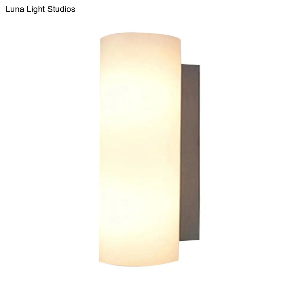 DecorBites™ DecorBites™ Modern White Glass Wall Sconce for Bedroom with 1 Light