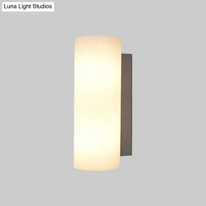 DecorBites™ DecorBites™ Modern White Glass Wall Sconce for Bedroom with 1 Light