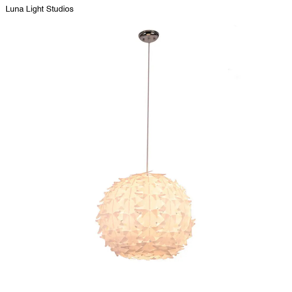 Modern White Globe Pendant Light: Stylish Acrylic Ceiling Lamp for Dining Room