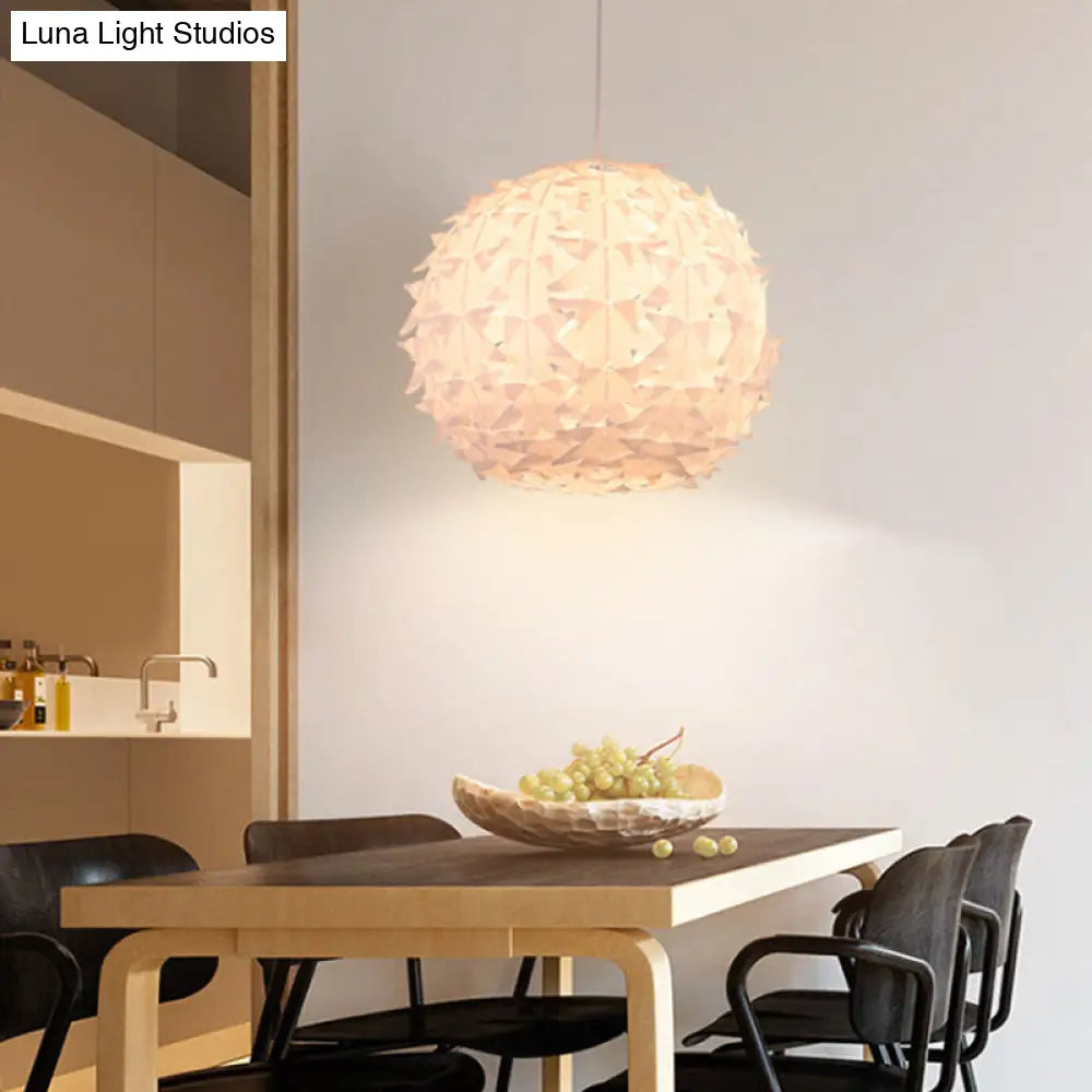 Modern White Globe Pendant Light: Stylish Acrylic Ceiling Lamp for Dining Room