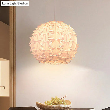 Modern White Globe Pendant Light: Stylish Acrylic Ceiling Lamp for Dining Room