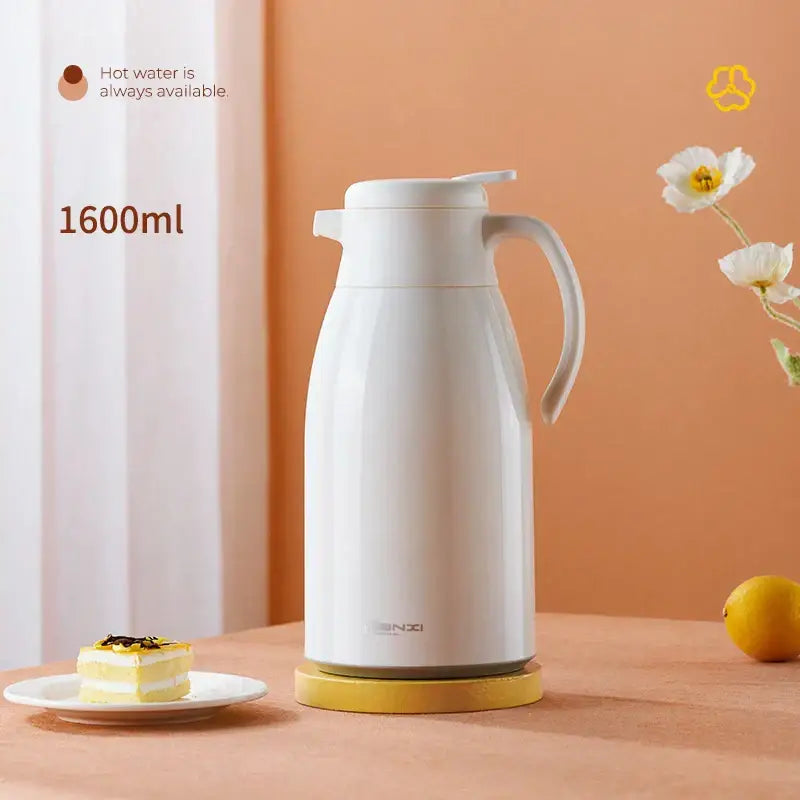 Modern white glossy glass insulation kettle thermos bottle with 1600ml capacity by decorbites glass insulation