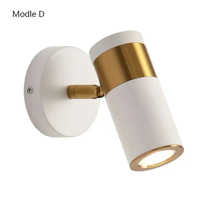 Modern white and gold decorbites adjustable nordic led wall lamp with cylindrical body for bedroom lighting decor