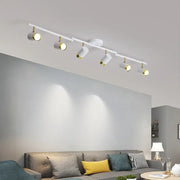 Modern white and gold decorbites ceiling chandelier with adjustable spotlights for living room lighting