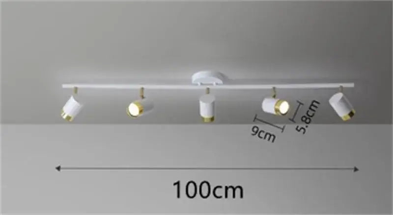 Modern white and gold decorbites ceiling chandelier with five adjustable spotlights for living room lighting