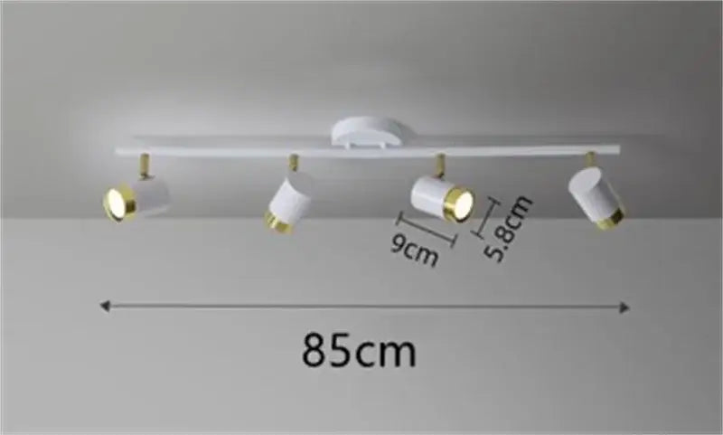 Modern white and gold decorbites ceiling chandelier with four adjustable spotlights for living room lighting