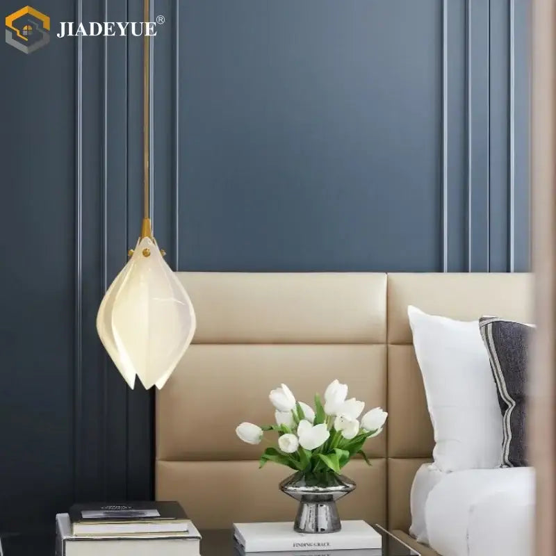Modern white and gold decorbites ceramic led pendant light with teardrop glass shade for ceramic led staircase or dining room decor