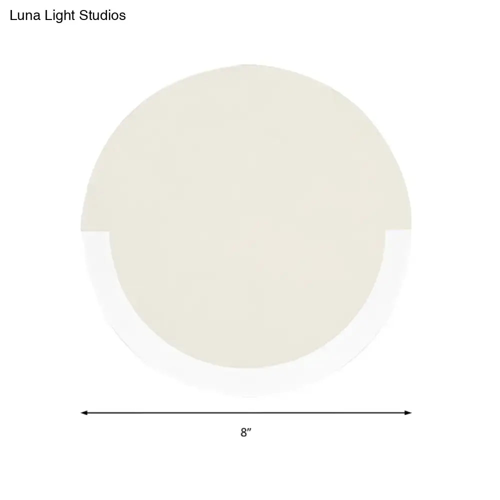Cream-colored round acrylic ceiling light fixture with smooth matte finish 8-inch diameter warm white light 220v-240v 110v-120v