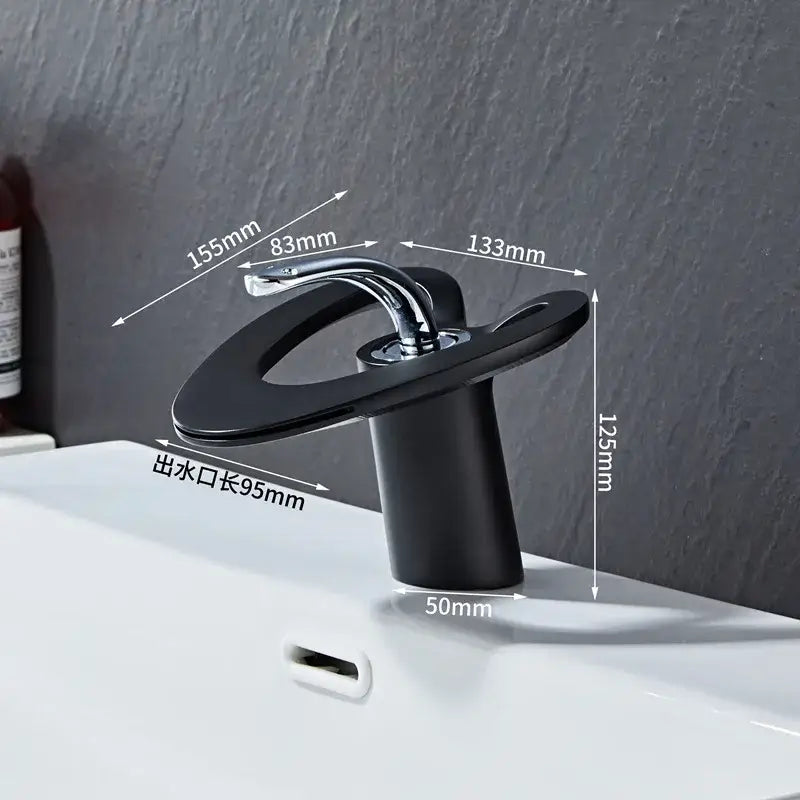 Black matte basin faucet with chrome accents made of black brass for decorbites golden white bathroom sink mixer tap