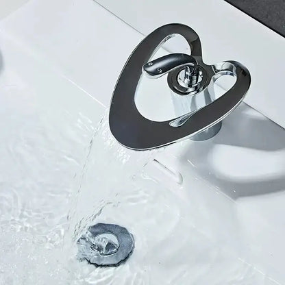 Modern white and gold basin faucet with chrome finish sculptural waterfall design by decorbites golden white black brass