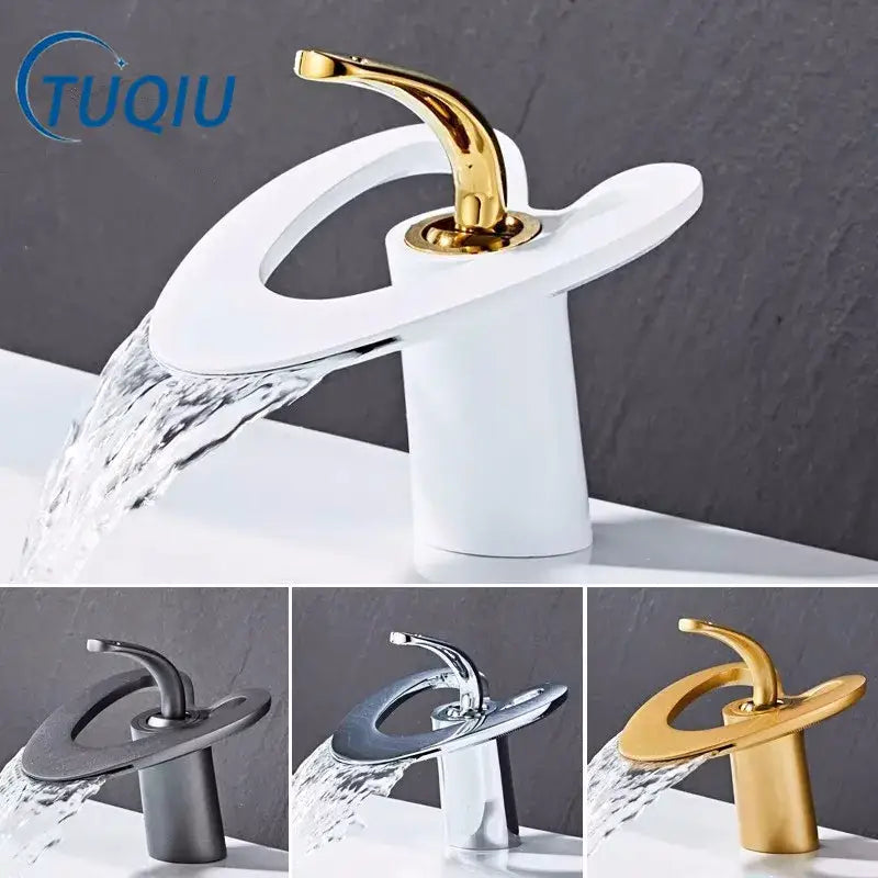 Modern white and gold basin faucet in black brass with a sleek design from decorbites golden white for bathroom sinks
