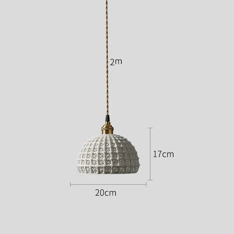 Modern white and gray geometric ceramic led pendant light with brass accents for dining room decorbites ceramic led design